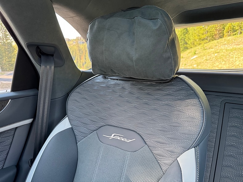 The Quilted Microsuede Seats And Pillows In The Bentley Bentayga Speed