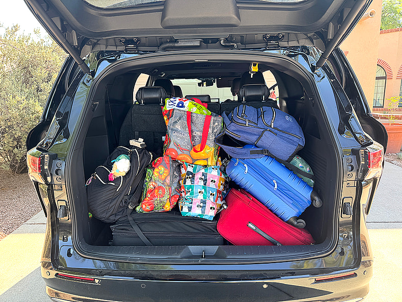 The Sienna'S Trunk Full Of Mine, My Sister'S, And My Daughter'S Luggage