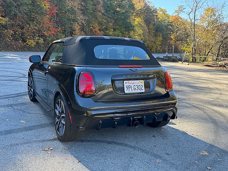 The Rear End Of The Mini Cooper Jcw Convertible