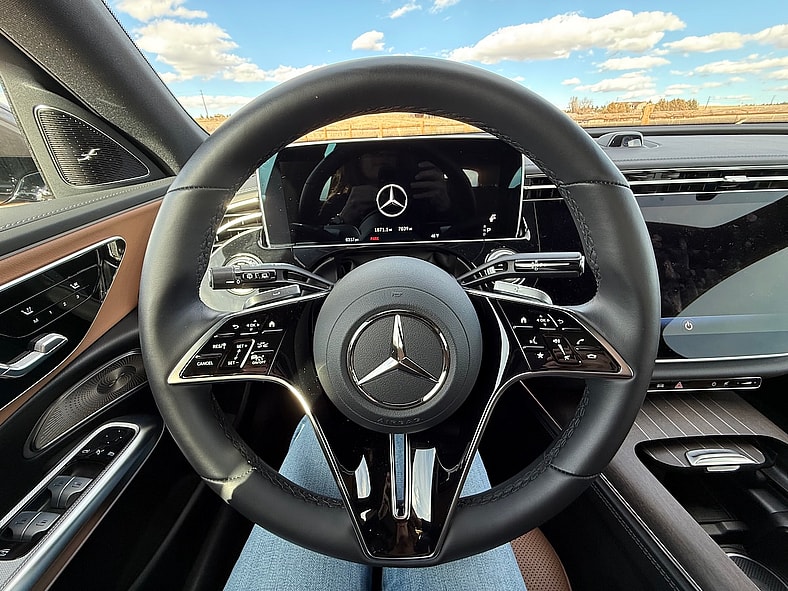 The Steering Wheel Of The Mercedes-Benz E450 All Terrain