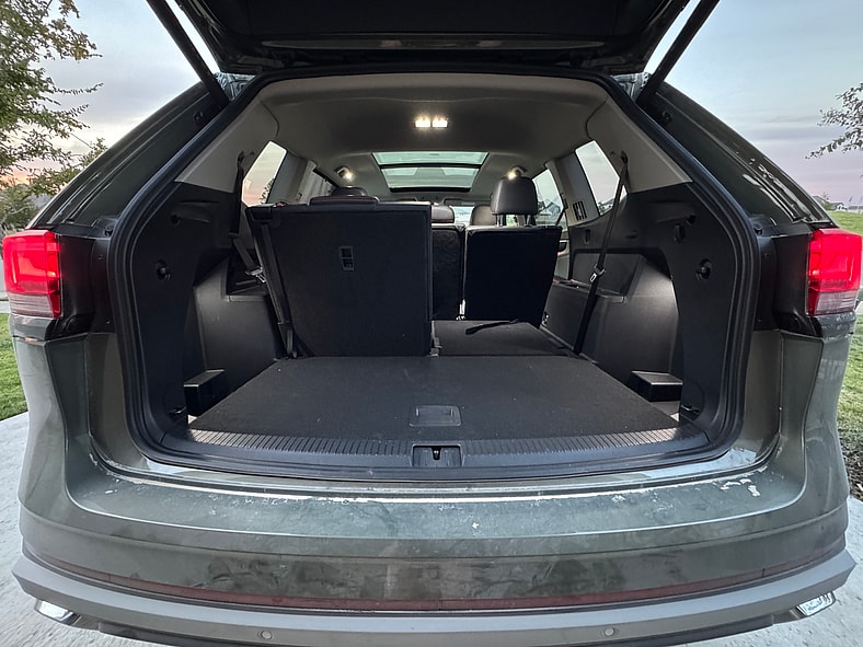 The Cargo Space Behind The Third Tow In The 2025 Vw Atlas Peak Edition