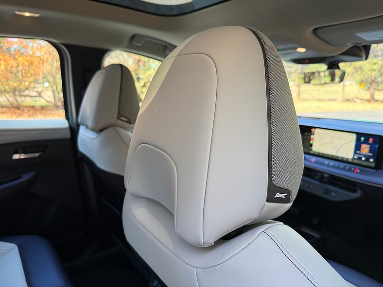 The Front Seat Headrests Have Bose Speakers Embedded In Them In My 2026 Nissan Leaf Platinum+ Model