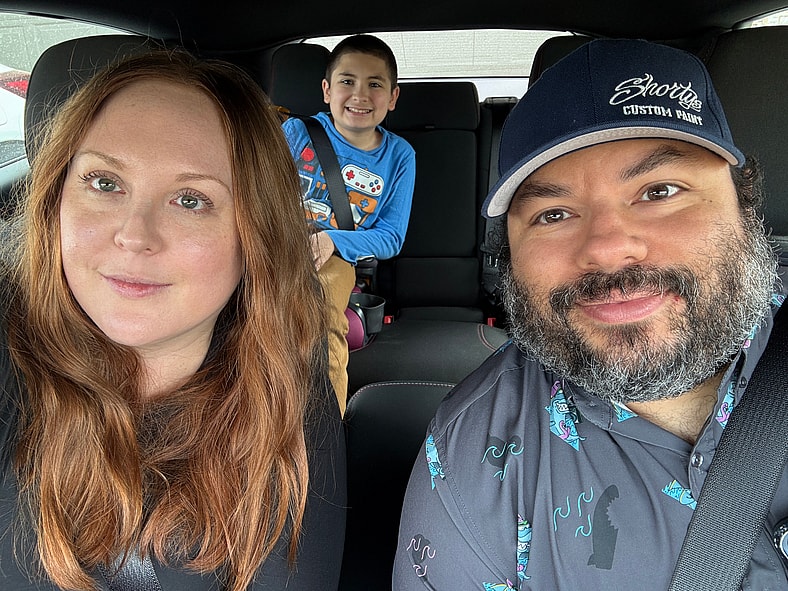 Natalie Merola, Her Husband, And Her Son Sitting In The Dodge Charger Sixpack During Mopar Heaven