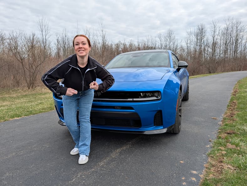 Shannon Posing With The 2026 Dodge Charger Sixpack Scat Pack