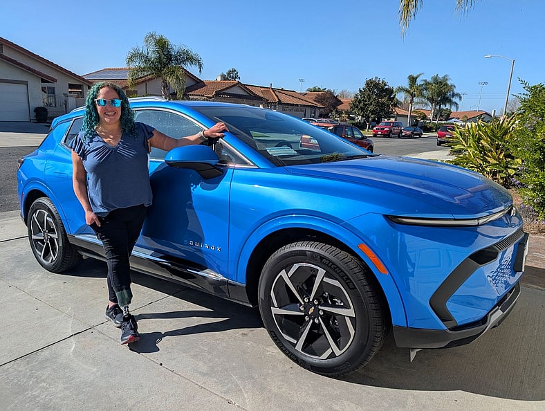 Liv And Her Blue Chevy Equinox Ev, Which She Nicknamed, Aquanox