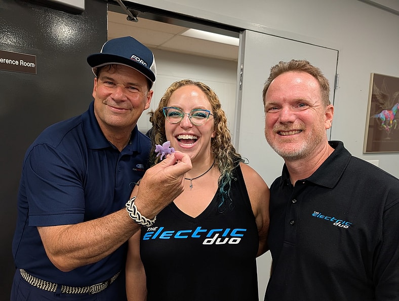 Jim Farley, Liv Leigh, Patrick Anderson And A Purple Fancy Pony