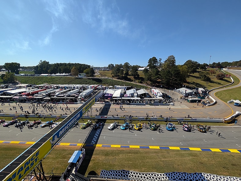 All The Race Cars Lined Up Right Before The 10 Hour Race At Petit Lemans Racing On Michelin Tires