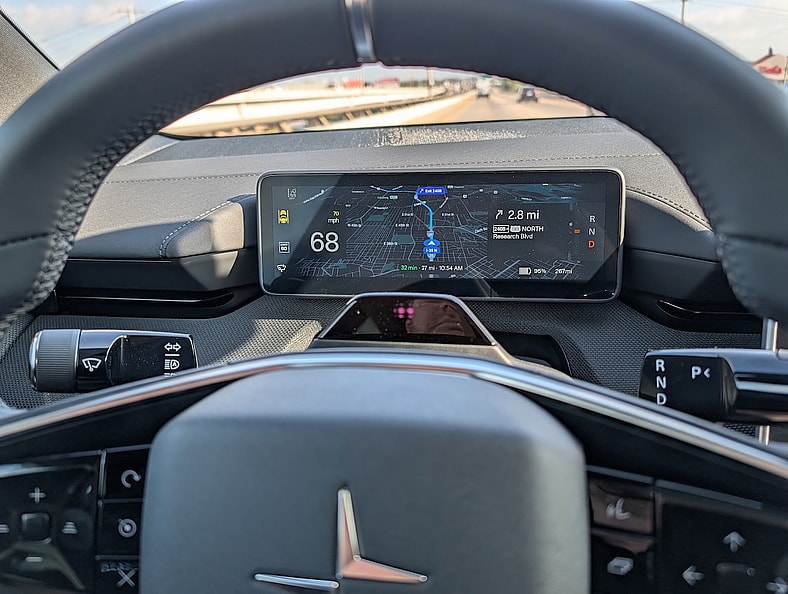 Navigation Is One Of The Choices For The Driver'S Display In The Polestar 4