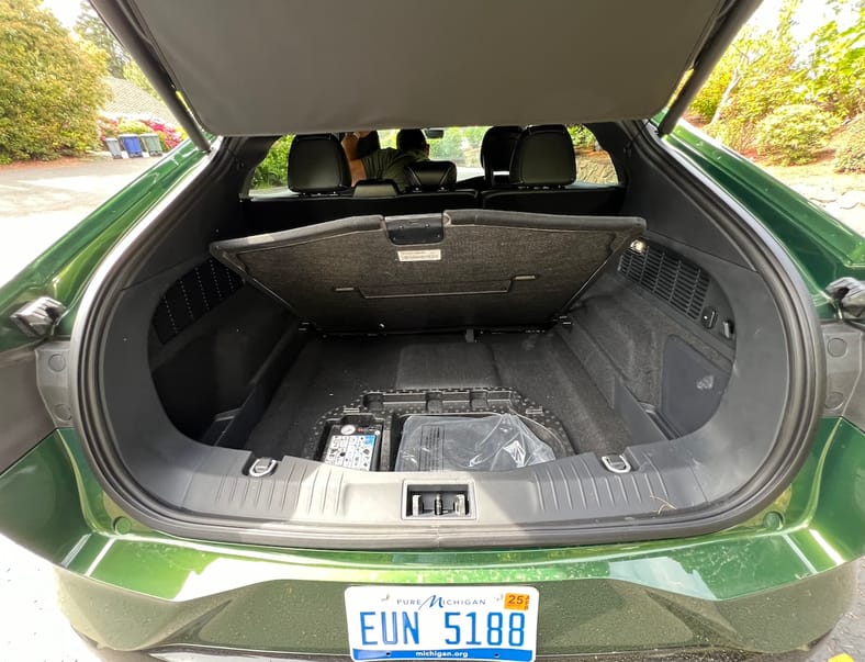 The Large Cargo Area'S Under Floor Storage In The 2024 Mustang Mach-E Gt