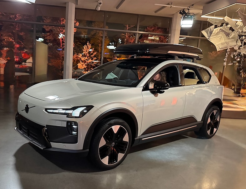 The Volvo EX60 Rethinks Everything You Thought About EVs 4 A Side View Of The Volvo Ex60 Cross Country. Notice The Door Handles Are Tiny And Tucked Just Under The Window Frame