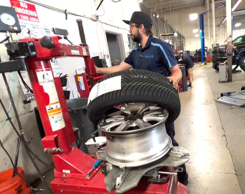 The Kumho Tires Being Installed On My Car'S Wheels