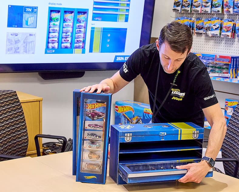 Behind the Scenes at Mattel’s Hot Wheels Design Center Is as Magical As You'd Imagine 8 Matt Gabe, Manager, Packaging Design, Shows Off The Hot Wheels Super Treasure Hunt Packaging