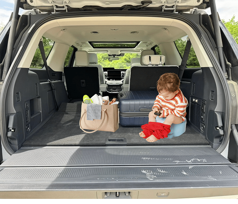 An Suv With A Clamshell Liftgate Is A Great Place To Let A Child Potty Train, Especially On A Road Trip