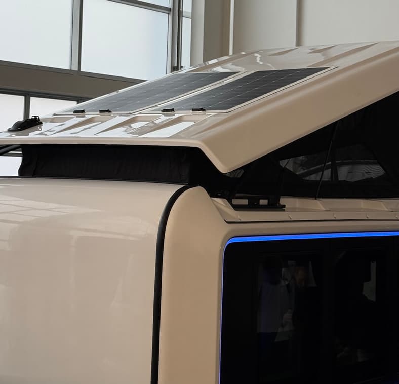 Solar Panels On The Honda Base Station Help To Power The Camper