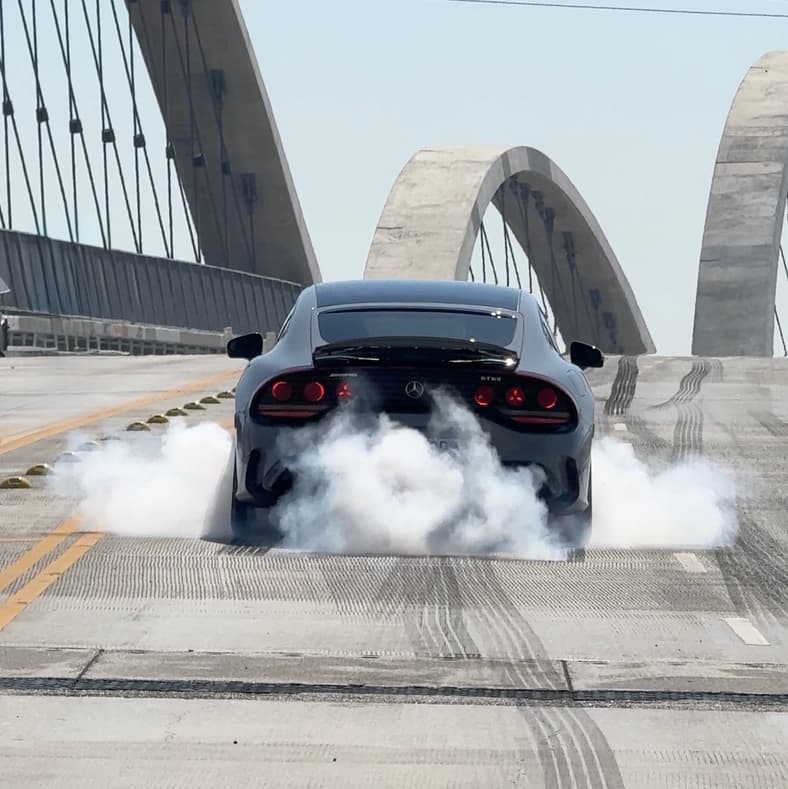 Doing A Burnout In The Mercedes-Amg Gt 4-Door Coupe