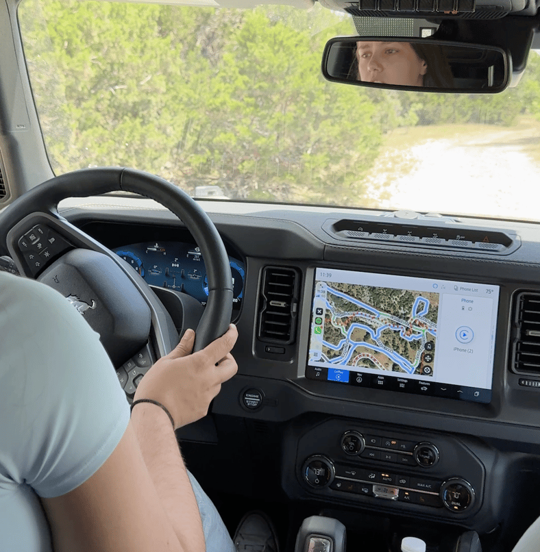 Cameron Behind The Wheel Of The Ford Bronco At Domo Motorsports Off-Road Park