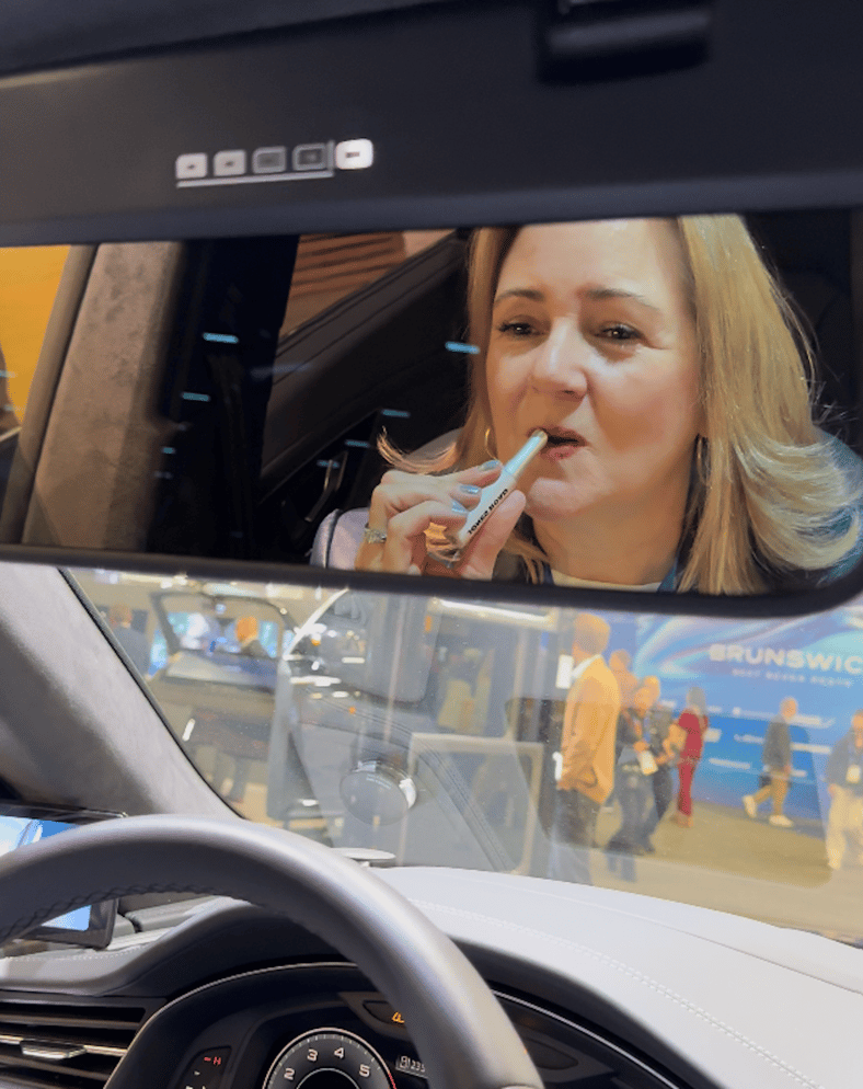 These 12 New Car Tech Features Blew My Mind: Best of CES 2025 5 This Transparent Visor From Gentex Can Be Come A Fully Reflective Mirror By Touching A Button Best Of Ces