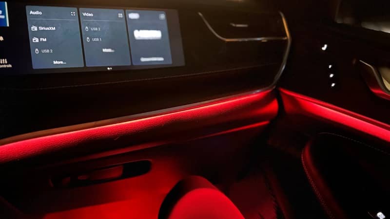 Plenty Of Ambient Lighting Makes Things Easy To See At Night Inside The Jeep Grand Cherokee 4Xe. Photo: Allison Bell
