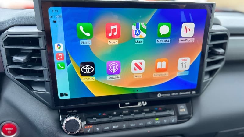 My Whirlwind Romance With the Toyota Sequoia 3-Row SUV 8 Connecting To Apple Carplay Or Android Auto Is Simple Enough With This Large 14-Inch Infotainment Screen. Photo: Allison Bell