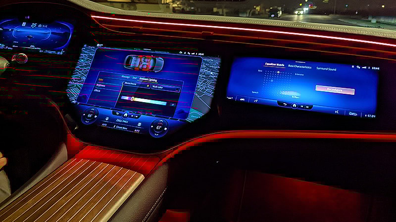 Mercedes Eqs Hyperscreen At Night. Liv Leigh