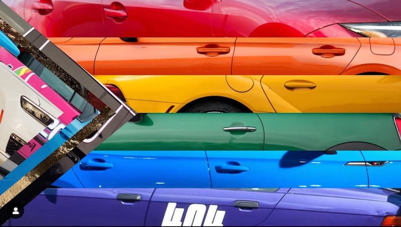All the Colors in the Paint Booth: A Girls' Guide to Cars Celebrates Pride 2022 2 Progress Flag In Automobles. Photo: Out Motorsports