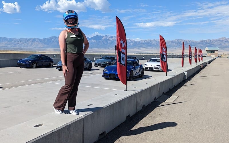 Me with the sports cars at the track with the Supra Manuals. Photo: Toyota