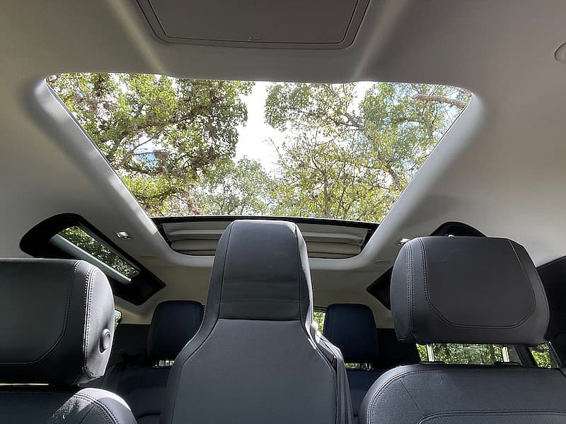 The Fabric Sun Roof Fully Open; With The Safari Windows Along The Roofline The Land Rover Defender 90
