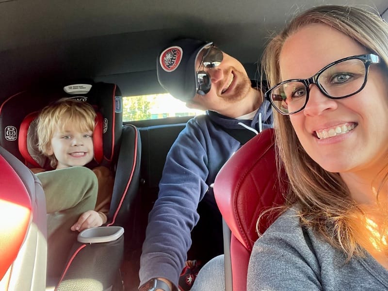 Tall rear passengers are best served with the top being down. Photo: Holli Fourniquet
