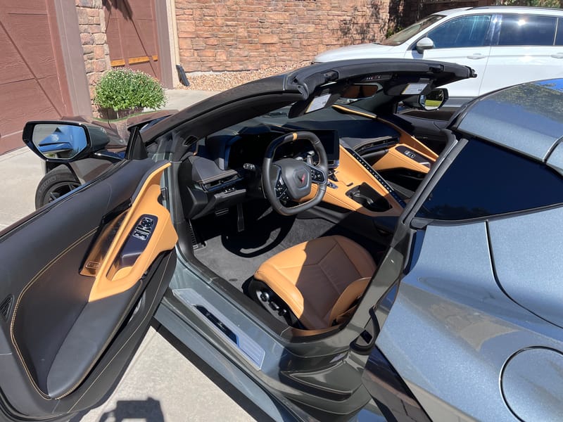 The Corvette Stingray without the roof on. The panel was easy for me to remove on my own. Photo: Sara Lacey