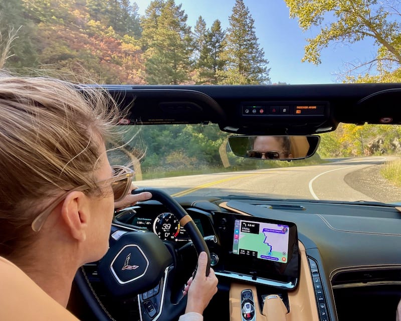 Driving on some twisty roads in the 2023 Chevrolet Corvette Stingray. Photo: Rich Lacey