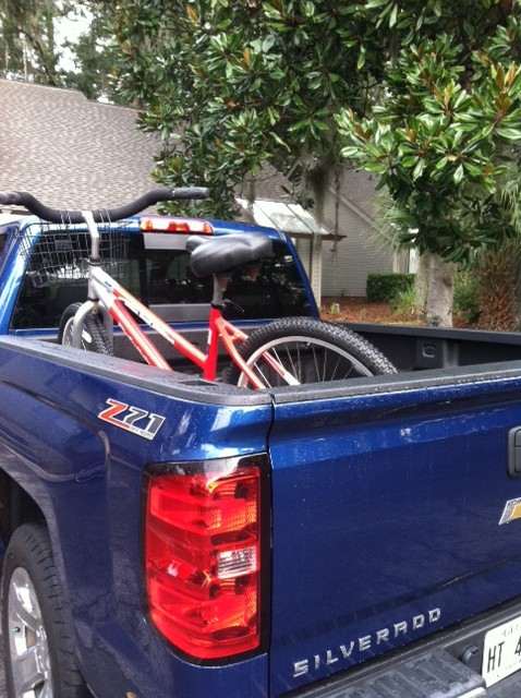 Chevrolet Silverado with bike in the bed