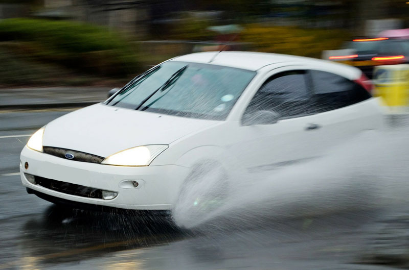 Hydroplaning can cause you to lose control of your car.