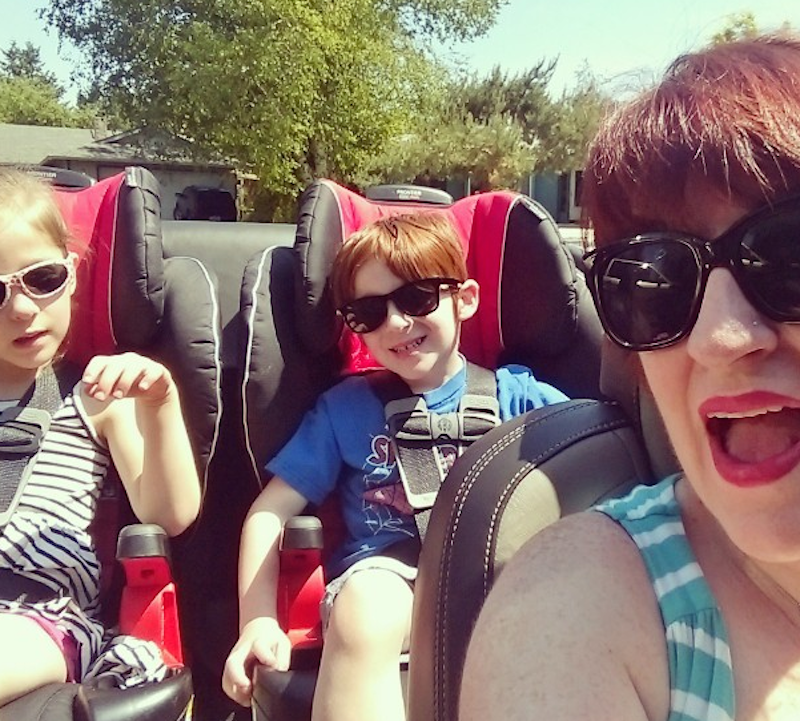 Kids sitting in the clean car seats Convertible 