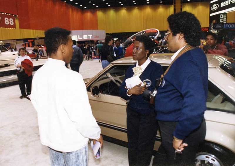 Dorothy Glinton at an auto show.