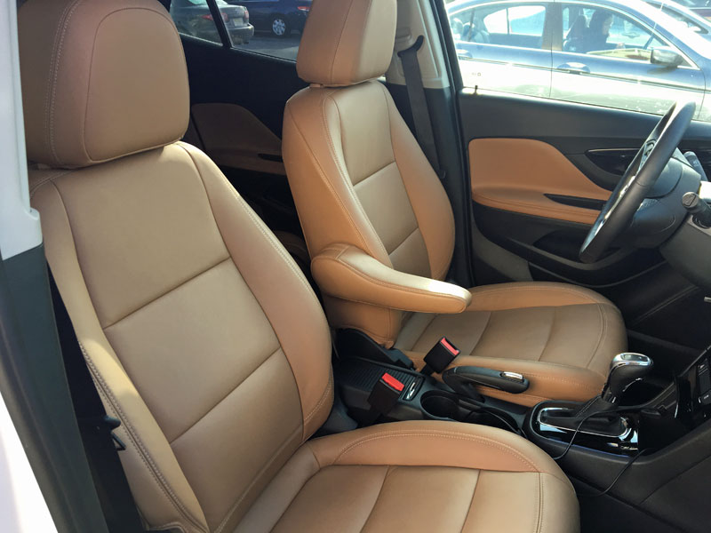The comfortable front seat of the Buick Encore. 