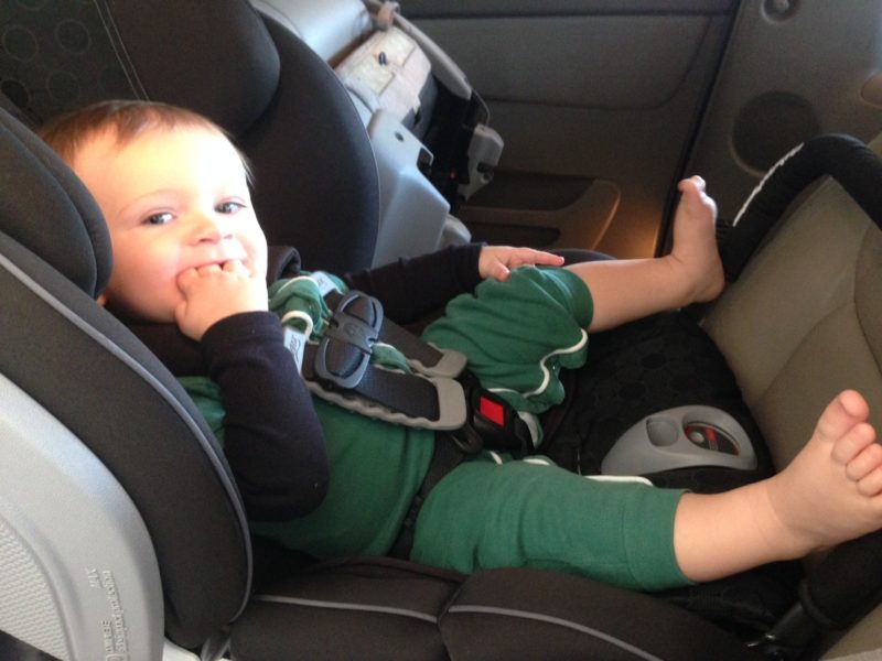 Baby secure in a Britax Clicktight Advocate ARB car seat 