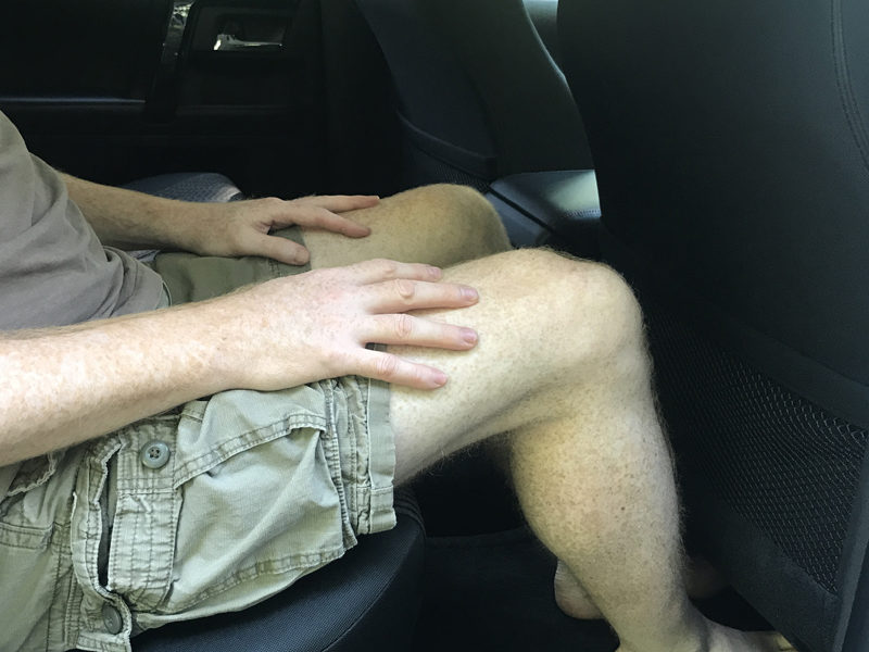 Even my 6'4" husband can fit comfortably in the back seat of the 2017 Toyota 4Runner SUV