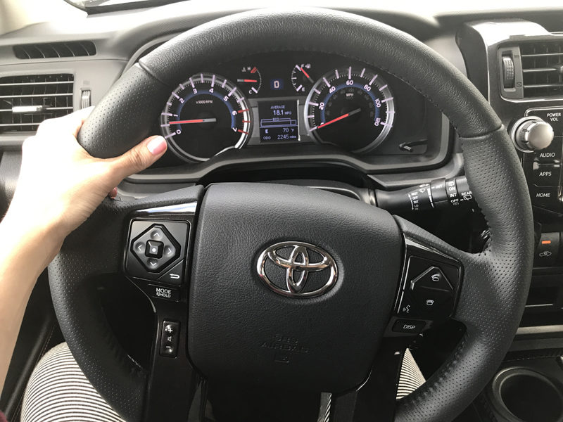 The 2017 Toyota 4Runner has a comfortable steering wheel with helpful controls