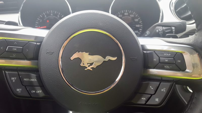 The interior of the powerful Ford Mustang was luxe, soft, and rich-looking.