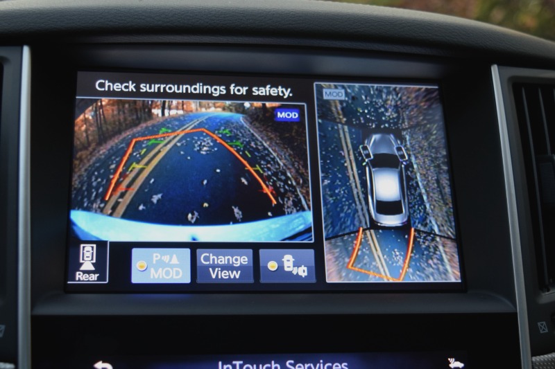 My absolute favorite feature on the 2018 Infiniti Q50 Around View Monitor! Photo Credit: Kendra Pierson