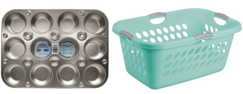 cupcake tin in a laundry basket = more cupholders on a road trip