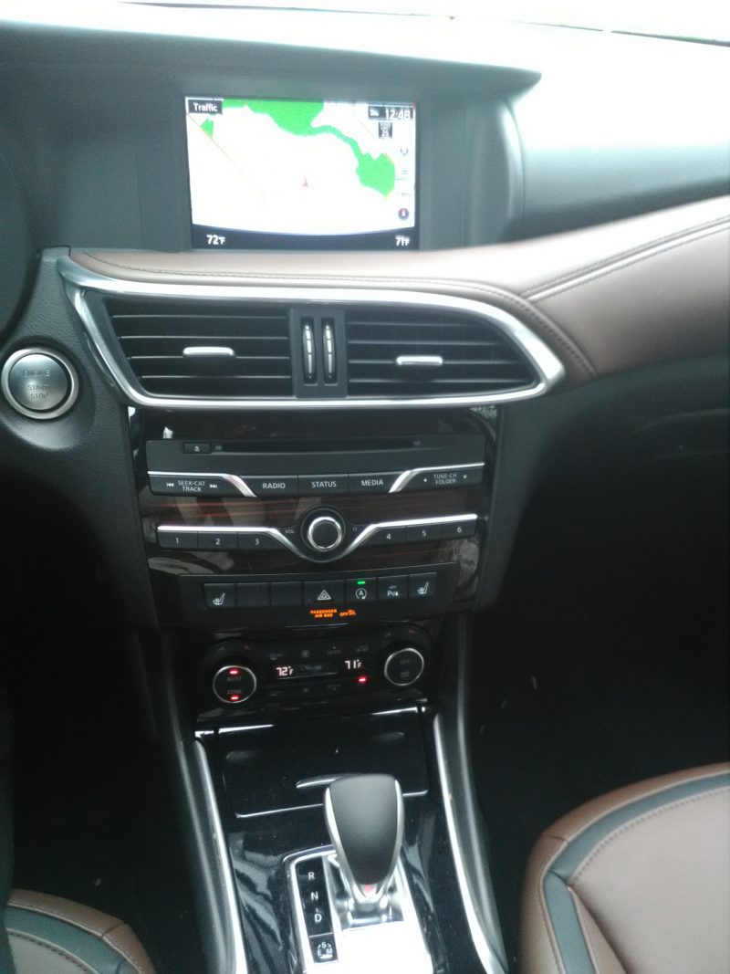 wood paneling on the center console - compact luxury SUV