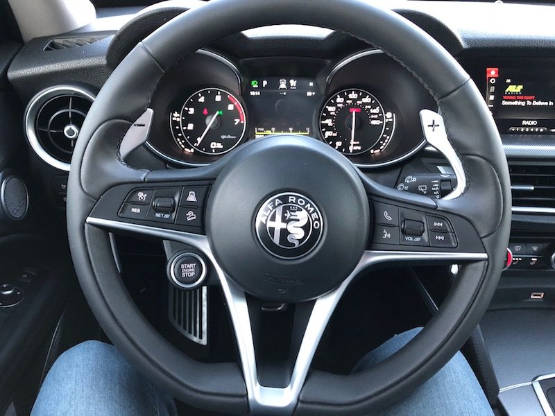 Another view from the driver's seat of the Alfa Romeo Stelvio