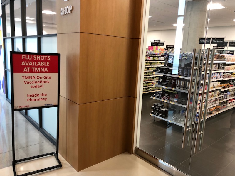 On-campus amenities include a pharmacy and health center 