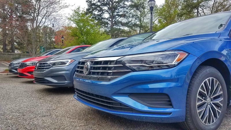 What are the five trim lines offered in the all new 2019 Volkswagen Jetta? 