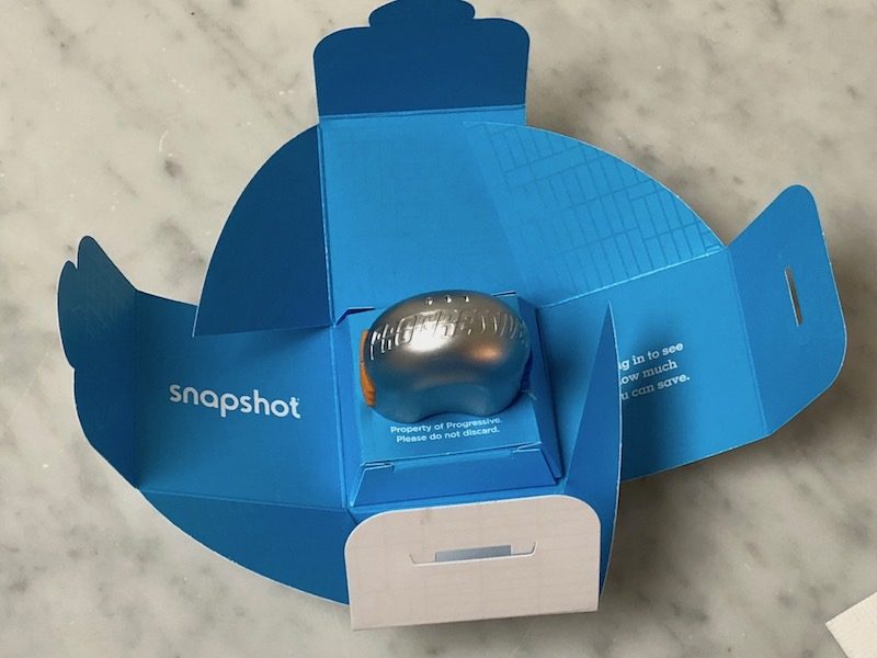 Open blue snapshot box with Progressive Snapshot inside