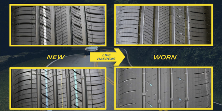 What new tread looks like versus worn tires