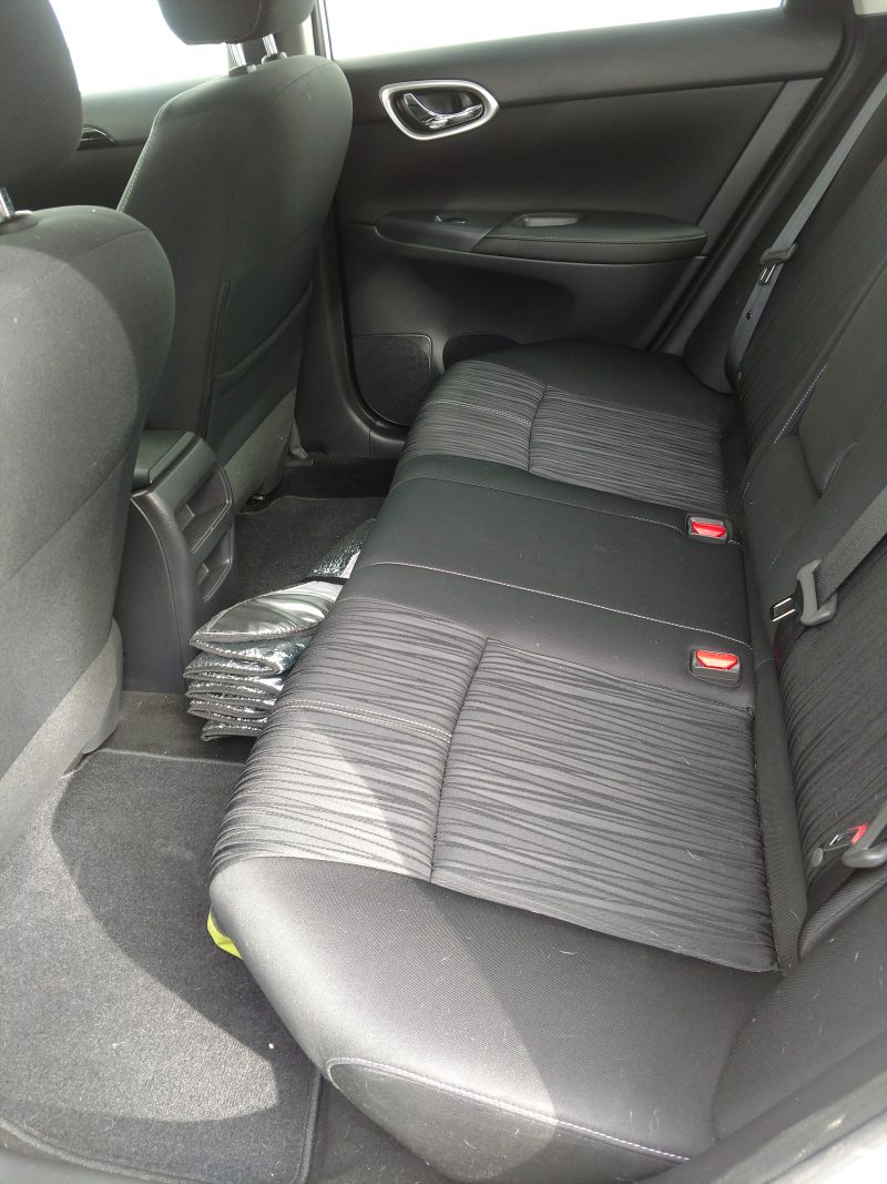 gray car back seat interior