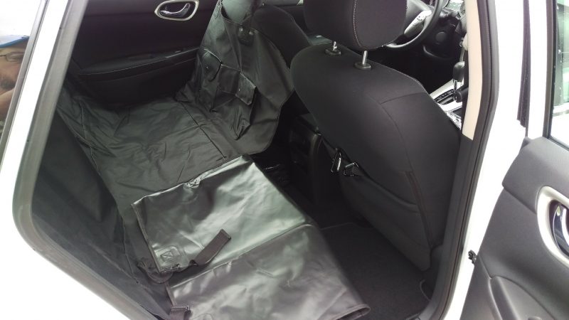 dog car seat cover in the half style position