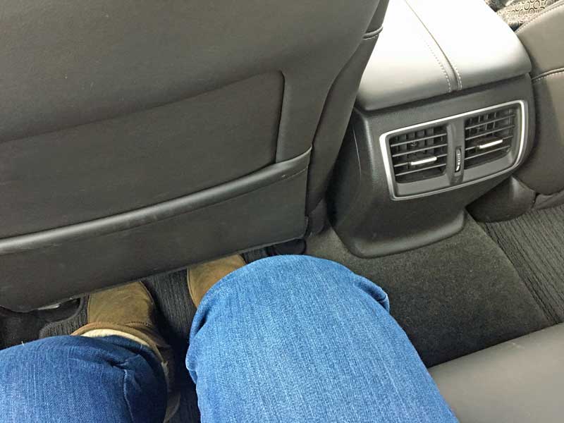 backseat leg room of the Acura TLX A-Spec